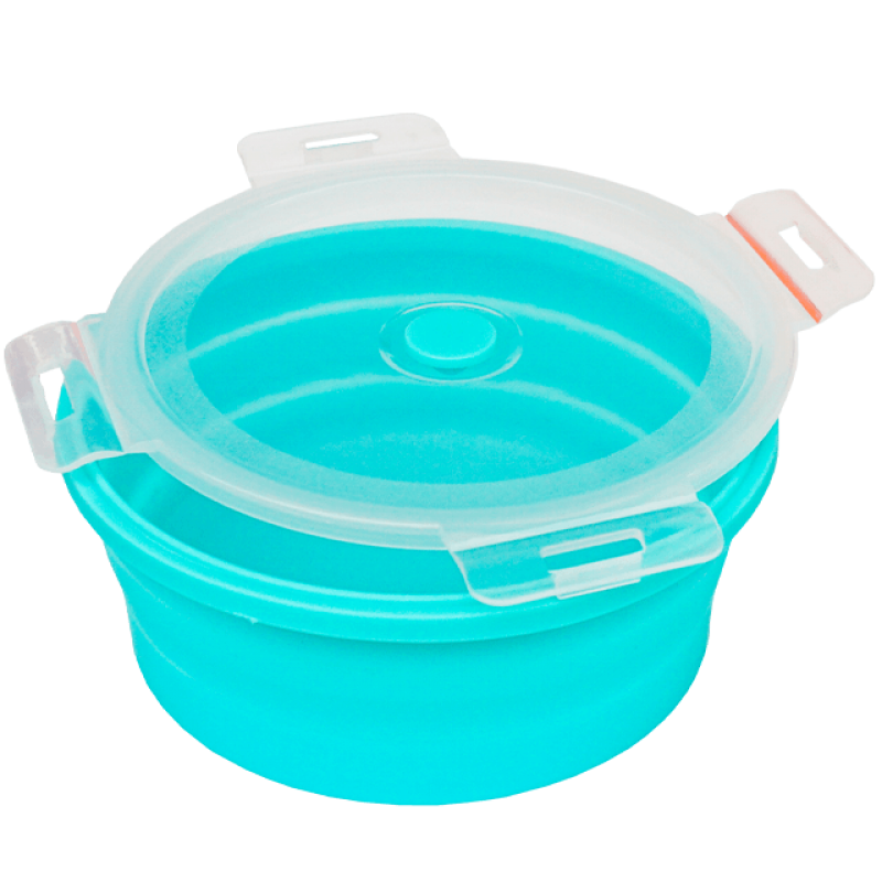 Caserolă rotundă din silicon cu capac 1200 ml